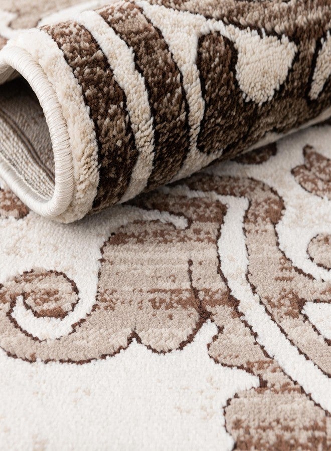 Rugs.com سجادة من مجموعة هيرميتاج من Rugs.com - سجادة متوسطة الحجم، مربعة الشكل، مقاس 3 أقدام، لون بني شوكولاتة، مثالية لغرف المعيشة والمطابخ والمداخل - Image 3